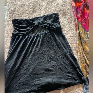 Black Express strapless top with sequin detail